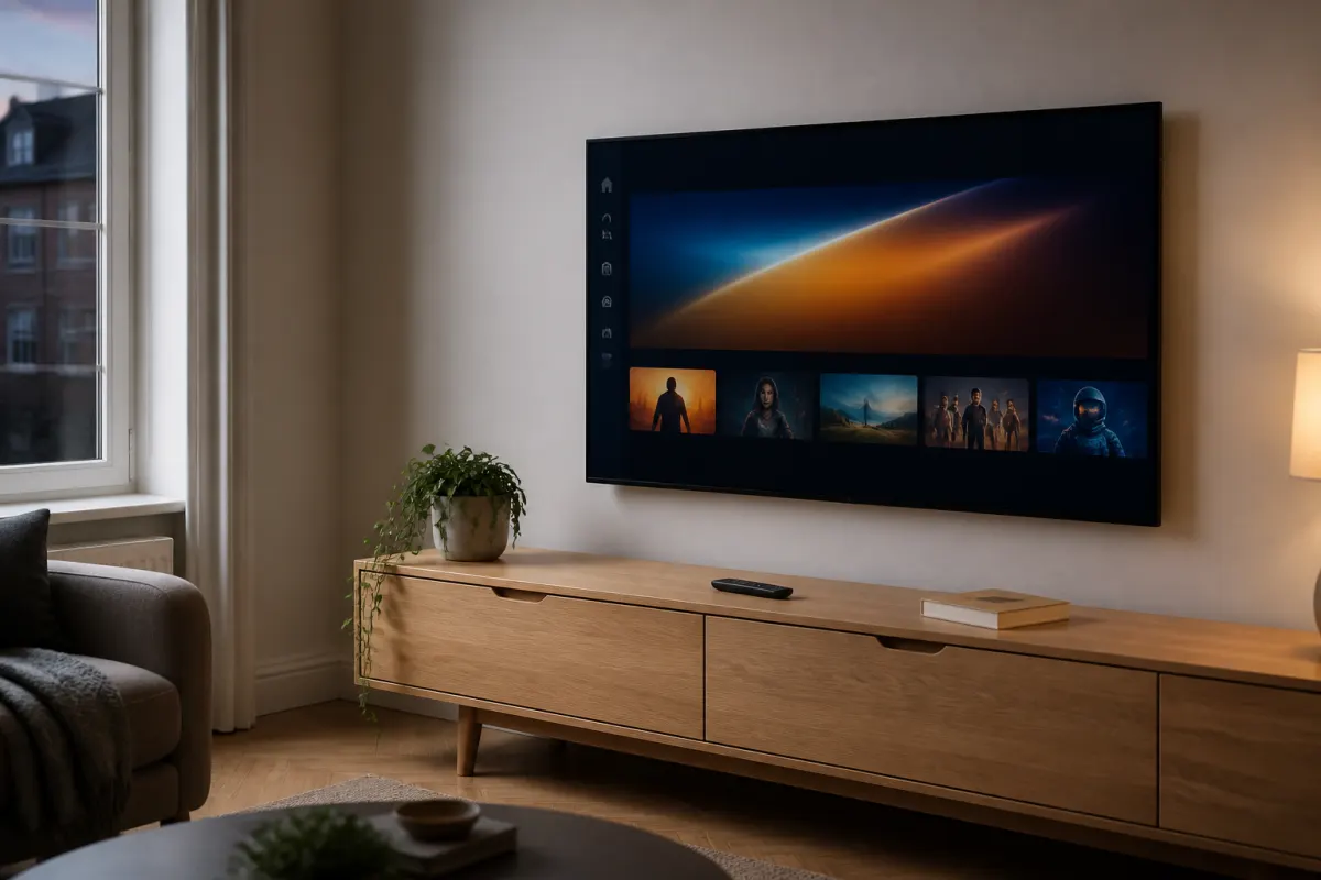 Living room TV ready for Trendyscreen IPTV setup